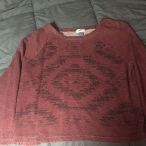 Maroon cropped long sleeve